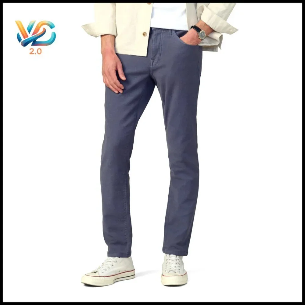 Slim Fit French Terry Jeans, Comfort Performance Pants, Non-Denim